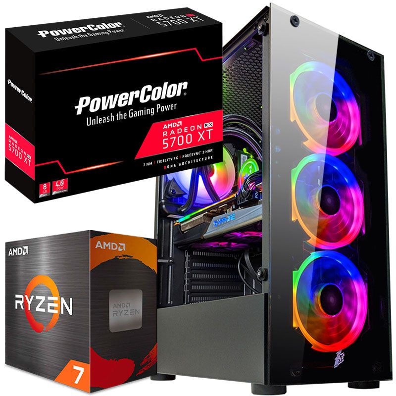 AMD RYZEN 7 2700X 8x4.3GHz RX 5700XT + 32GB + SSD M.2