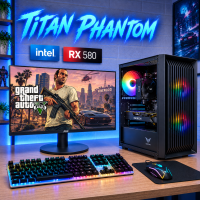ІГРОВИЙ ПК "Titan Phantom" | RX 580 | Core i7 | SSD M.2 | Wi-Fi | WIN10 | Монітор LED IPS 24"