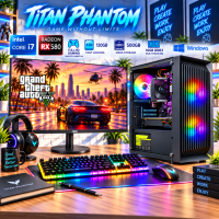 ИГРОВОЙ ПК "Titan Phantom" | RX 580 | Core i7 | SSD M.2 | Wi-Fi | WIN10 | Монитор LED IPS 24"