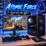 ИГРОВОЙ ПК ATOMIC FORCE |GTX 1660S 6GB | AMD Ryzen 5 1600 |SSD M.2 | Wi-Fi | WIN11| Монитор LED IPS 24"| Игровой набор