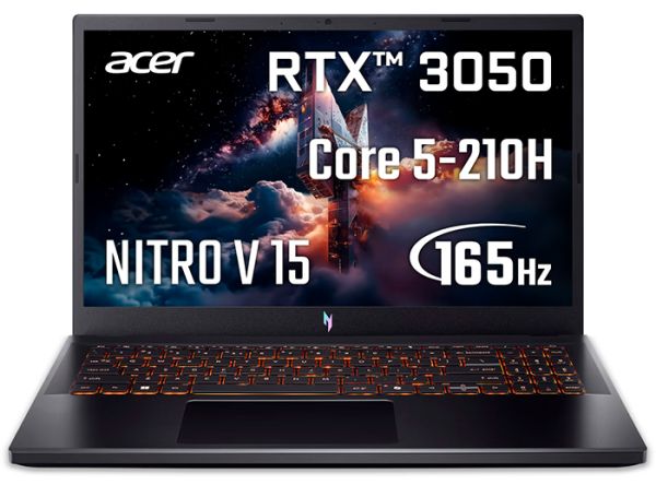 Новый ноутбук Acer Nitro V 15 ANV15 Black 15.6" 165Гц FHD IPS Core 5-210H RTX 3050 6GB 16GB DDR5 512GB SSD