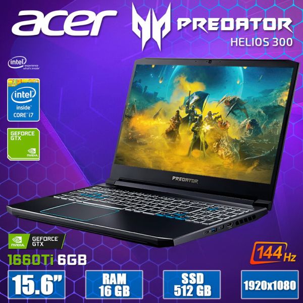 БУ ноутбук Acer Predator Helios 300 N18l2 15.6" 144Hz FHD IPS i7 9750H GTX 1660Ti 6GB 16GB +512GB SSD