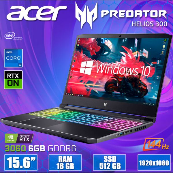 Крутой Мощный Игровой ноутбук Acer Predator Helios 300 PH315-54 15.6" 144Hz i7 11800H Nvidia RTX 3060 6GB 16GB +SSD