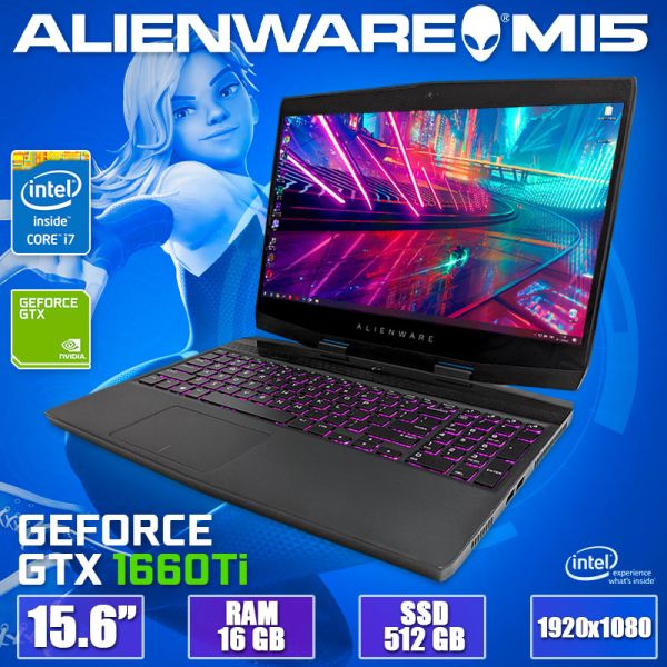 Крутой Мощный Игровой Ноутбук ALIENWARE M15 p79f 15.6" IPS i7 9750H GTX 1660Ti 6GB 16GB +SSD+новая батарея