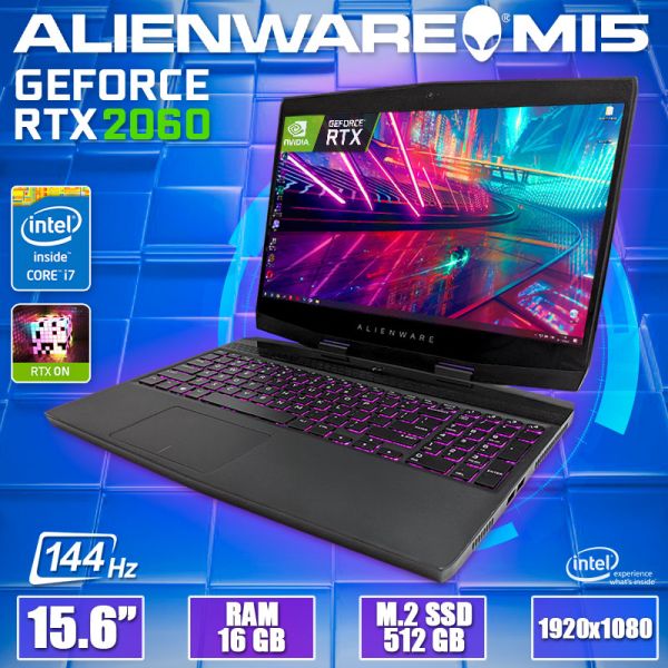 БУ Ноутбук ALIENWARE M15 p79f 15.6" 144Гц FHD IPS i7 8750H RTX 2060 6GB 16GB + 512GB SSD