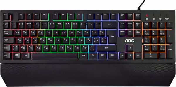 Клавиатура проводная AOC GK200 Rainbow LED USB Black