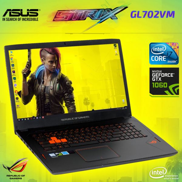 Мощный Геймерский ноутбук ASUS ROG STRIX GL702VM i7 6700HQ 17.3" Nvidia GTX 1060 6GB 16GB 512GB SSD