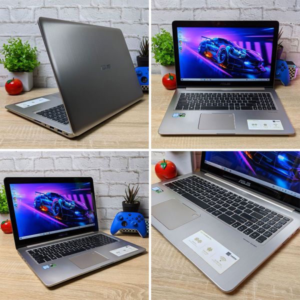 Мощный Геймерский ноутбук ASUS VivoBook Pro N580V Silver 15.6" touch i7 7700HQ Nvidia GTX 1050 4GB 16GB + SSD