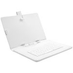 Универсальный Чехол с КЛАВИАТУРОЙ 10 WHITE (10.1, 9.7, 9.6) micro USB, РУССКИЕ БУКВЫ