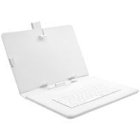  Универсальный Чехол с КЛАВИАТУРОЙ 10 WHITE (10.1, 9.7, 9.6) micro USB, РУССКИЕ БУКВЫ