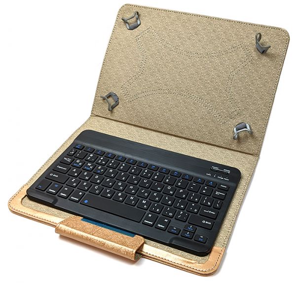 Универсальный Чехол с Bluetooth КЛАВИАТУРОЙ 10 (10.1, 9.7, 9.6) micro USB Gold