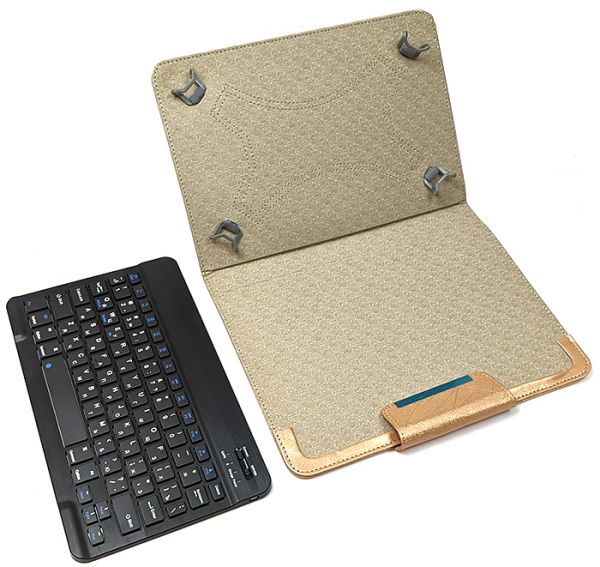 Универсальный Чехол с Bluetooth КЛАВИАТУРОЙ 10 (10.1, 9.7, 9.6) micro USB Gold