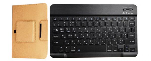Универсальный Чехол с Bluetooth КЛАВИАТУРОЙ 10 (10.1, 9.7, 9.6) micro USB Gold
