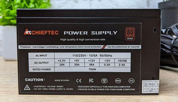 Блок питания Chieftec Power Supply 750W 80Plus Bronze