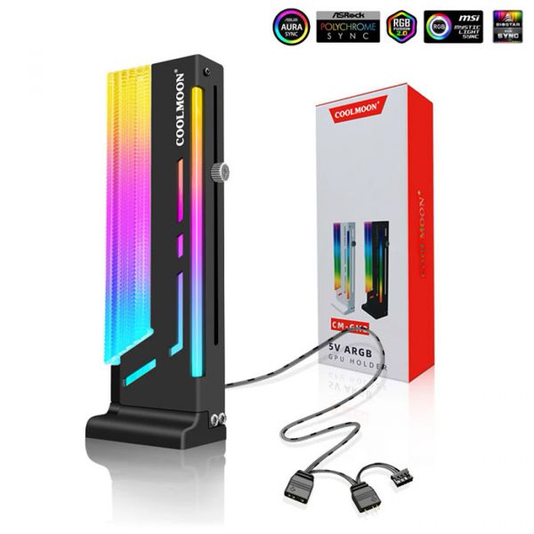 Держатель для видеокарты Coolmoon CM-GH2 ARGB Black