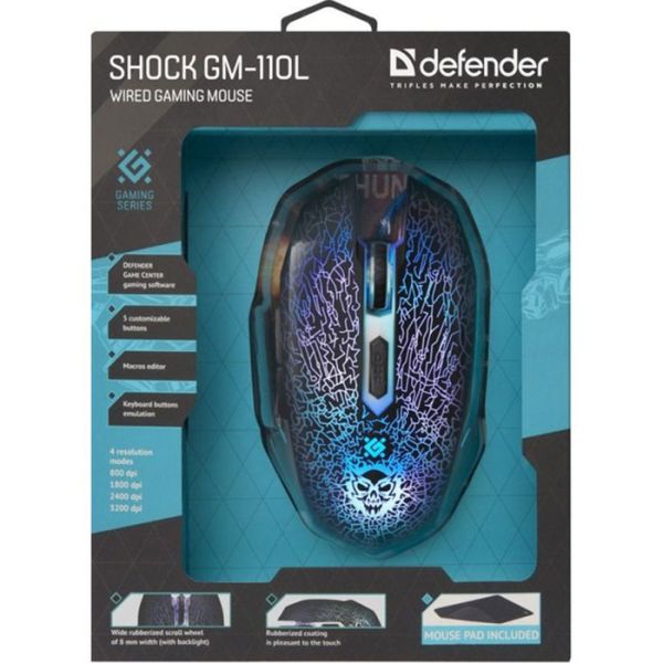Мышь Defender Shock GM-110L Black