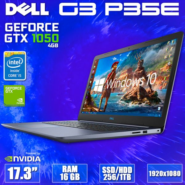 Мощный ноутбук DELL Inspiron G3 P35E 17.3" i5 8300H GTX 1050 4GB 16GB + 1TB HDD+256GB SSD