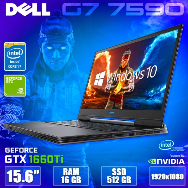 Мощный ноутбук DELL G7 7590 15.6" i7 9750H GTX 1660Ti 6GB 16GB RAM 512GB SSD