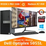 Офисный Мощный ПК + Монитор 22'' RYZEN 5 PRO 8x3.7GHz R7 450 SSD Win10 + Клавиатура + Мышка (PC Dell Optiplex 5055L)