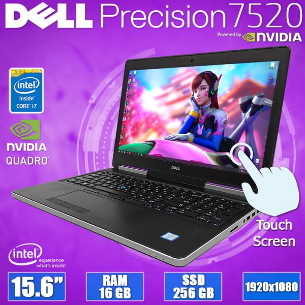 БУ Ноутбук Dell Precision 7520 15.6" FHD IPS Touch i7 7820HQ Nvidia Quadro M1200 4GB 16GB + SSD