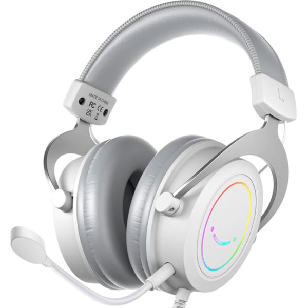 Проводные игровые наушники Fifine H3 RGB White с микрофоном