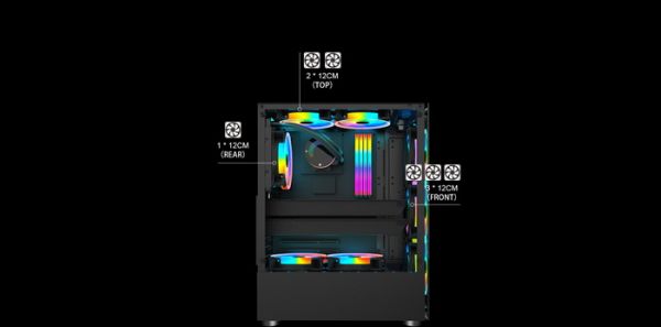 Корпус 1STPLAYER Fire Dancing-V2-А Color LED Black