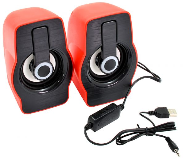Колонки USB PRIME FT-185 Black Red