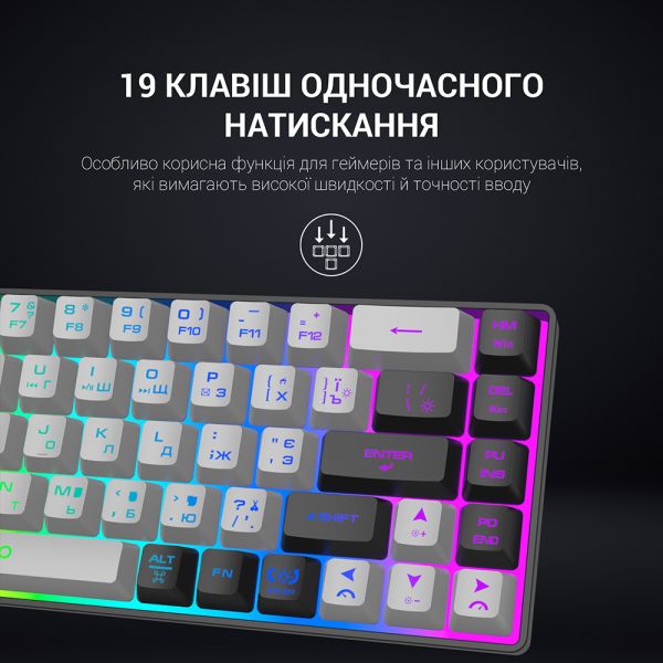 Клавиатура беспроводная GamePro GK935 Wireless LED Black