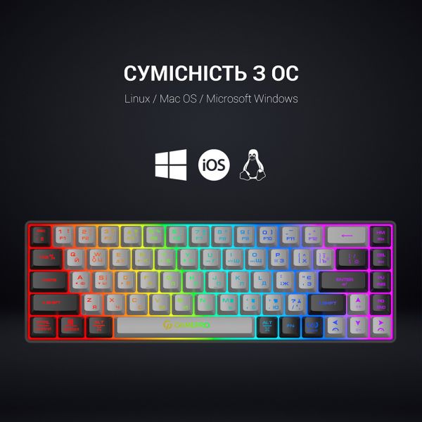 Клавиатура беспроводная GamePro GK935 Wireless LED Black