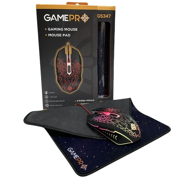 Мышь GamePro GS347 Combo 2 в 1 мыша + игровая поверхность