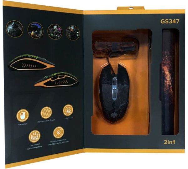 Мышь GamePro GS347 Combo 2 в 1 мыша + игровая поверхность