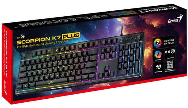 Клавиатура проводная Genius Scorpion K7 Plus USB UA Black