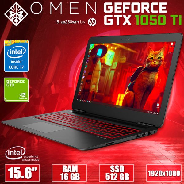 Супер Игровой Ноутбук Omen HP 15 ax250wm 15.6" IPS i7 7700HQ GTX 1050Ti 16GB + SSD
