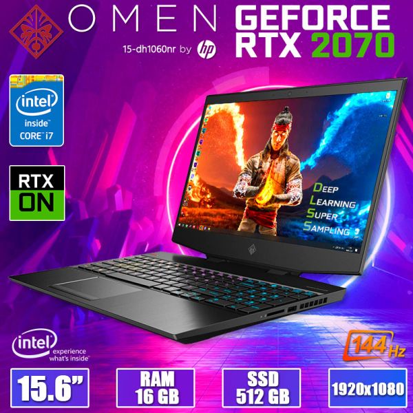 Супер Мощный Игровой Ноутбук HP Omen 15 dh1060nr 15.6" 144Гц i7 10750H RTX 2070 Max-Q 16GB + SSD