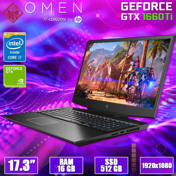 Мощный Игровой Ноутбук HP Omen 17 cb0020nr 17.3" IPS i7 9750H GTX 1660Ti 16GB + SSD