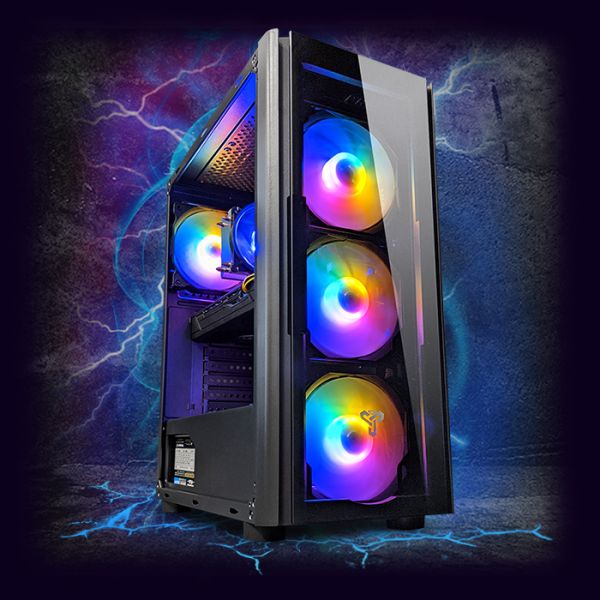 Игровой Компьютер + Монитор 24" КРУЧЕ чем Intel i7 16 ПОТОКОВ 8 ЯДЕР + RX 570 8GB SSD M.2+Клавиатура +Мышка (ZEVS PC10880U)