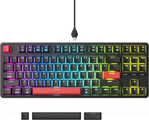 Клавиатура проводная Keychron C3 Pro 87 Key RGB Hot-Swap K Pro Brown