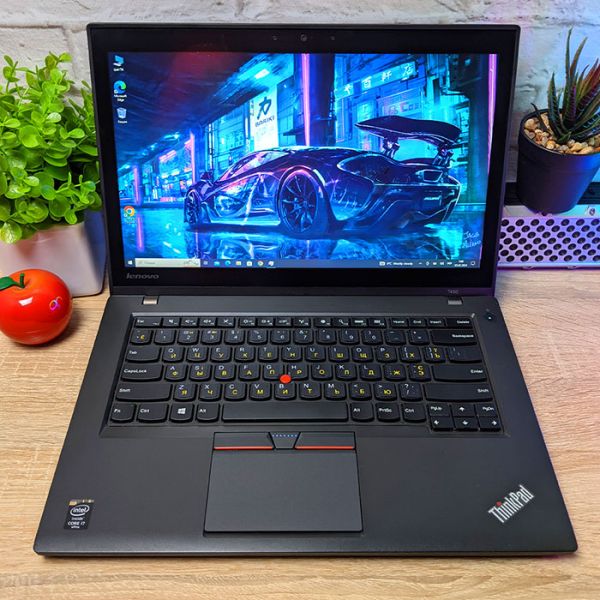 Хороший бизнес Ноутбук Lenovo ThinkPad T450 14" 1600x900 i7 5600U 8GB 256GB SSD + двойная батарея
