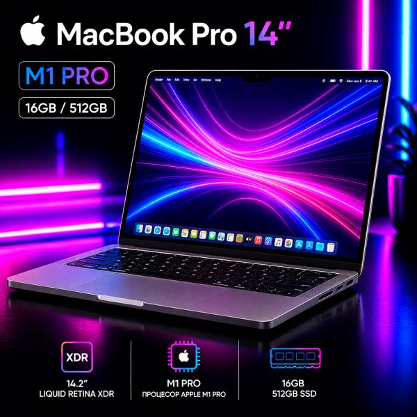 БУ Ноутбук Apple MacBook Pro 14'' Liquid Retina XDR M1 Pro 16GB/512GB SSD Space Gray 2021 (A2442)