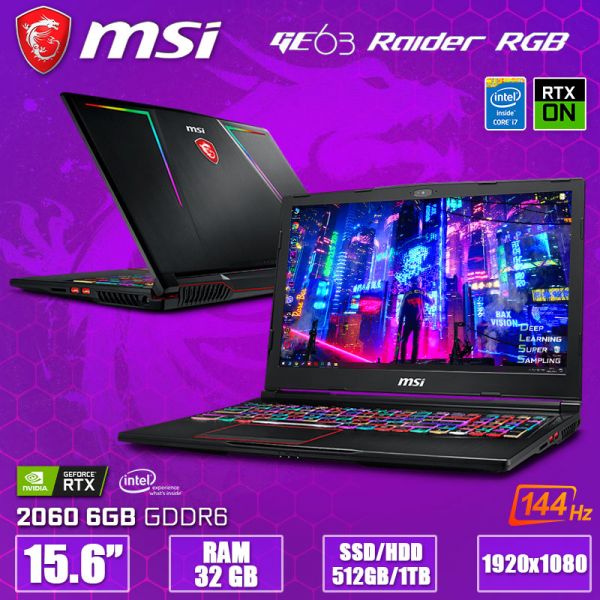 Крутой Мощный Игровой ноутбук MSI GE63 Raider RGB 9SE 15.6" IPS i7-9750H RTX 2060 32GB + SSD