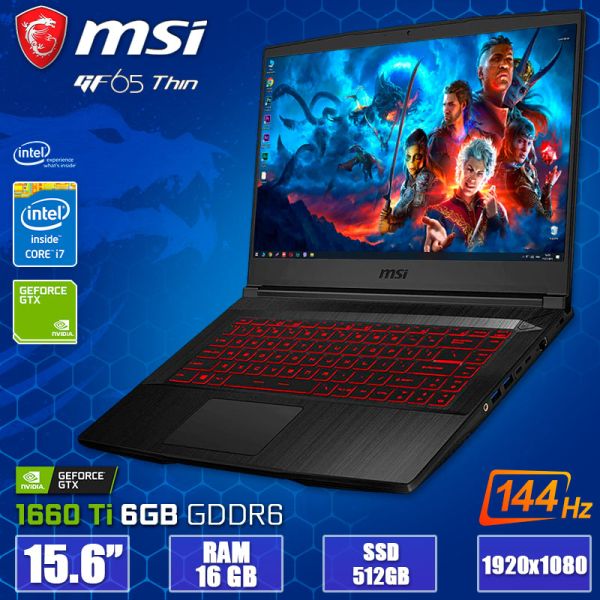 Крутой Мощный Игровой ноутбук MSI GF65 Thin 10SDR 15.6" IPS i7-10750H GTX 1660Ti 16GB + SSD