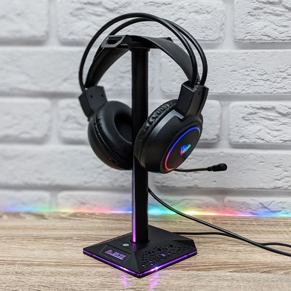 Комплект Проводные игровые наушники Aula S608 Wired Gaming Headset Black с подставкой Ajazz