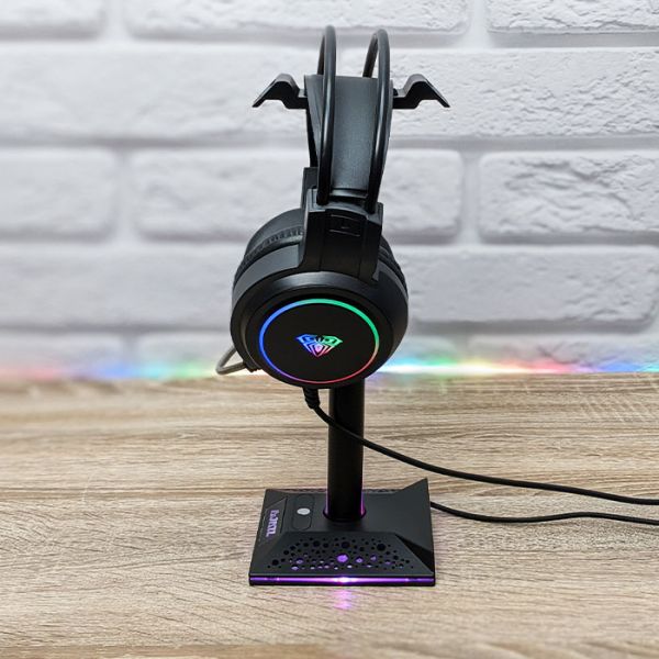 Комплект Проводные игровые наушники Aula S608 Wired Gaming Headset Black с подставкой Ajazz