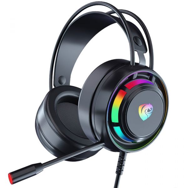 Проводные игровые наушники PSH 300 с микрофоном и RGB подсветкой Black