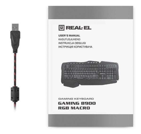 Клавиатура проводная REAL-EL 8900 Gaming RGB Macro