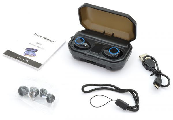 Беспроводные Bluetooth наушники TWS M12 Black(ОРИГИНАЛ)