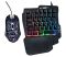 Комплект проводной игровая клавиатура для одной руки и мышь UKC 7768 с подсветкой Black