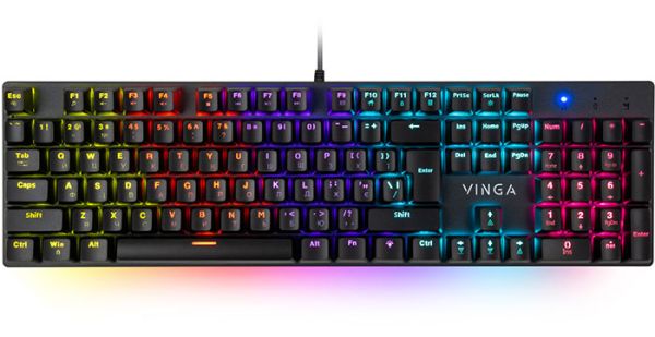Клавиатура проводная Vinga KBGM-100 LED Blue Switch USB Black