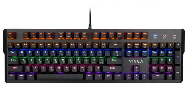 Клавиатура проводная Vinga KBGM160 LED Outemu Blue USB Black