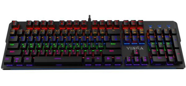 Клавиатура проводная Vinga KBGM160 LED Outemu Blue USB Black